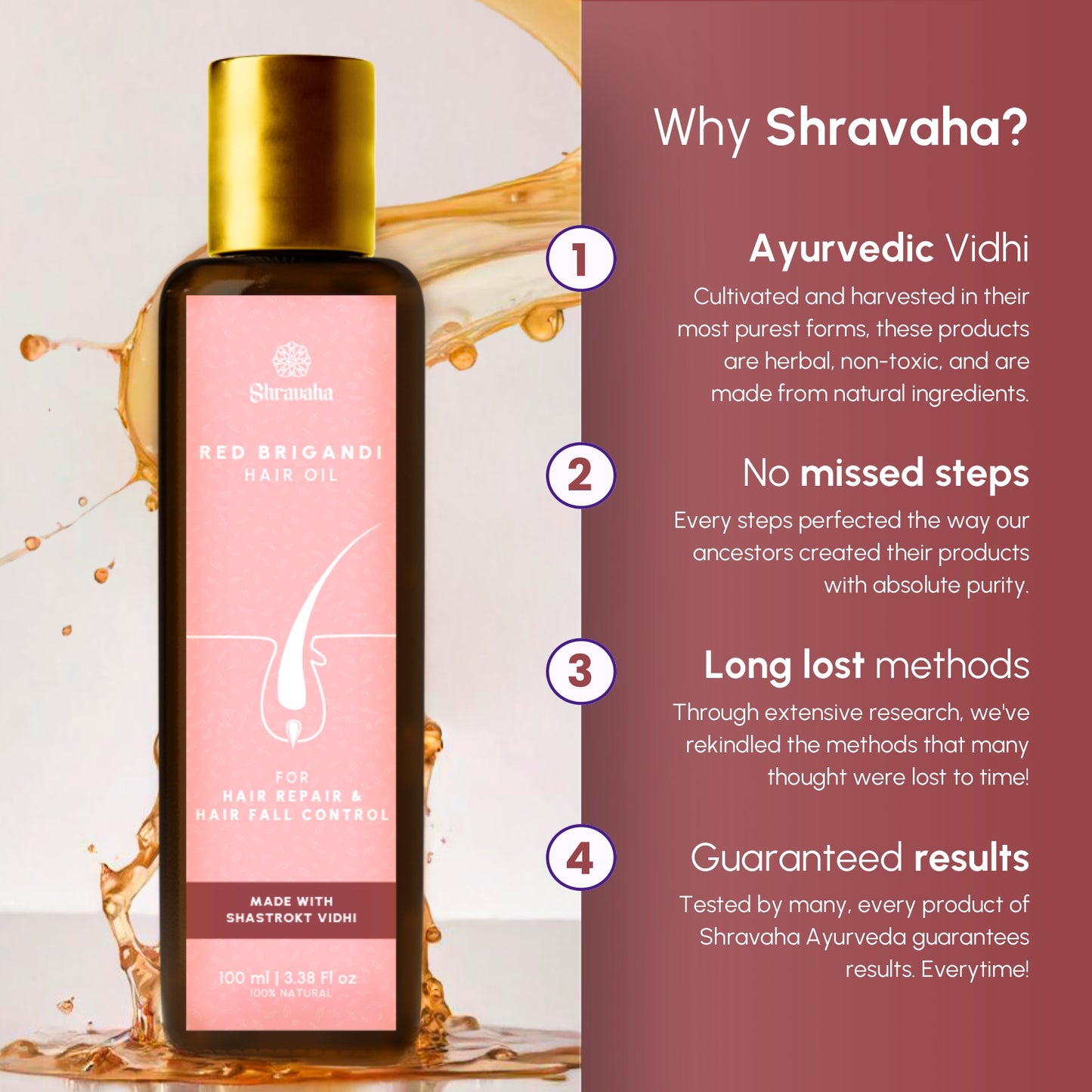 Anti Hair Fall Oil Ayurvedic Red Brigandi