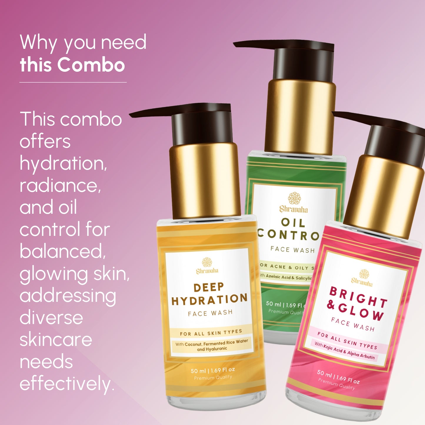 Bright & Glow ,Oil Control Face Wash & Deep Hydration Face Wash