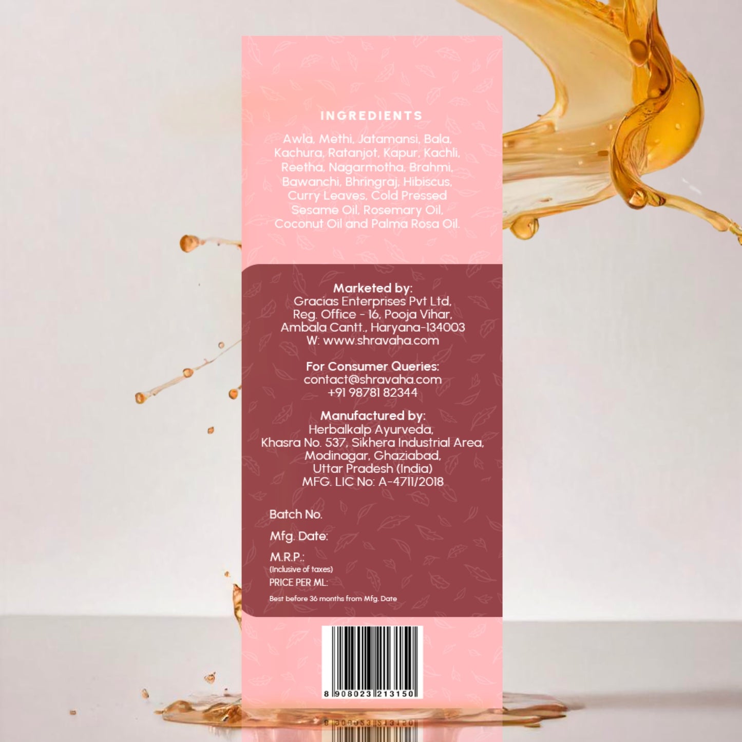 Anti Hair Fall Oil Ayurvedic Red Brigandi
