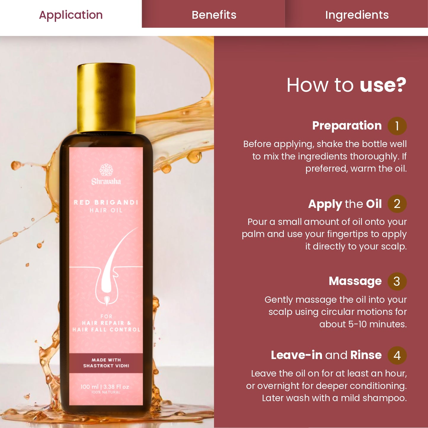 Anti Hair Fall Oil Ayurvedic Red Brigandi