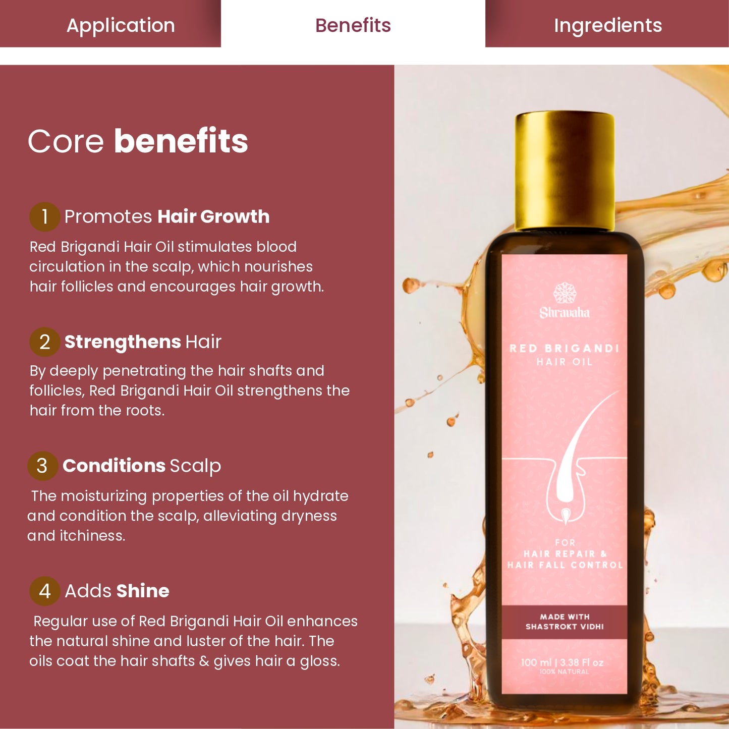 Anti Hair Fall Oil Ayurvedic Red Brigandi