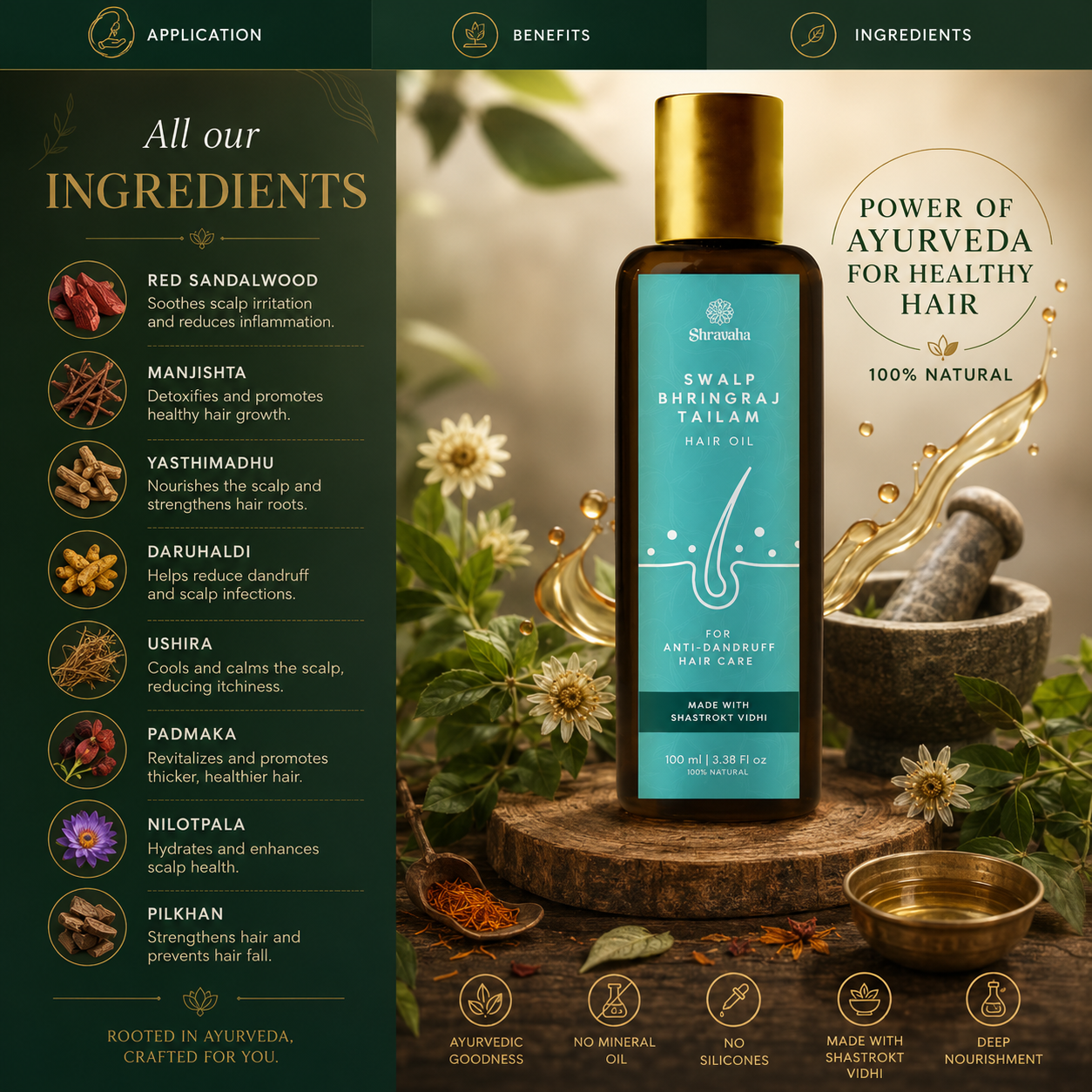 Anti Dandruff Hair Oil -Swalp Bhringraj Ayurveda Miracle