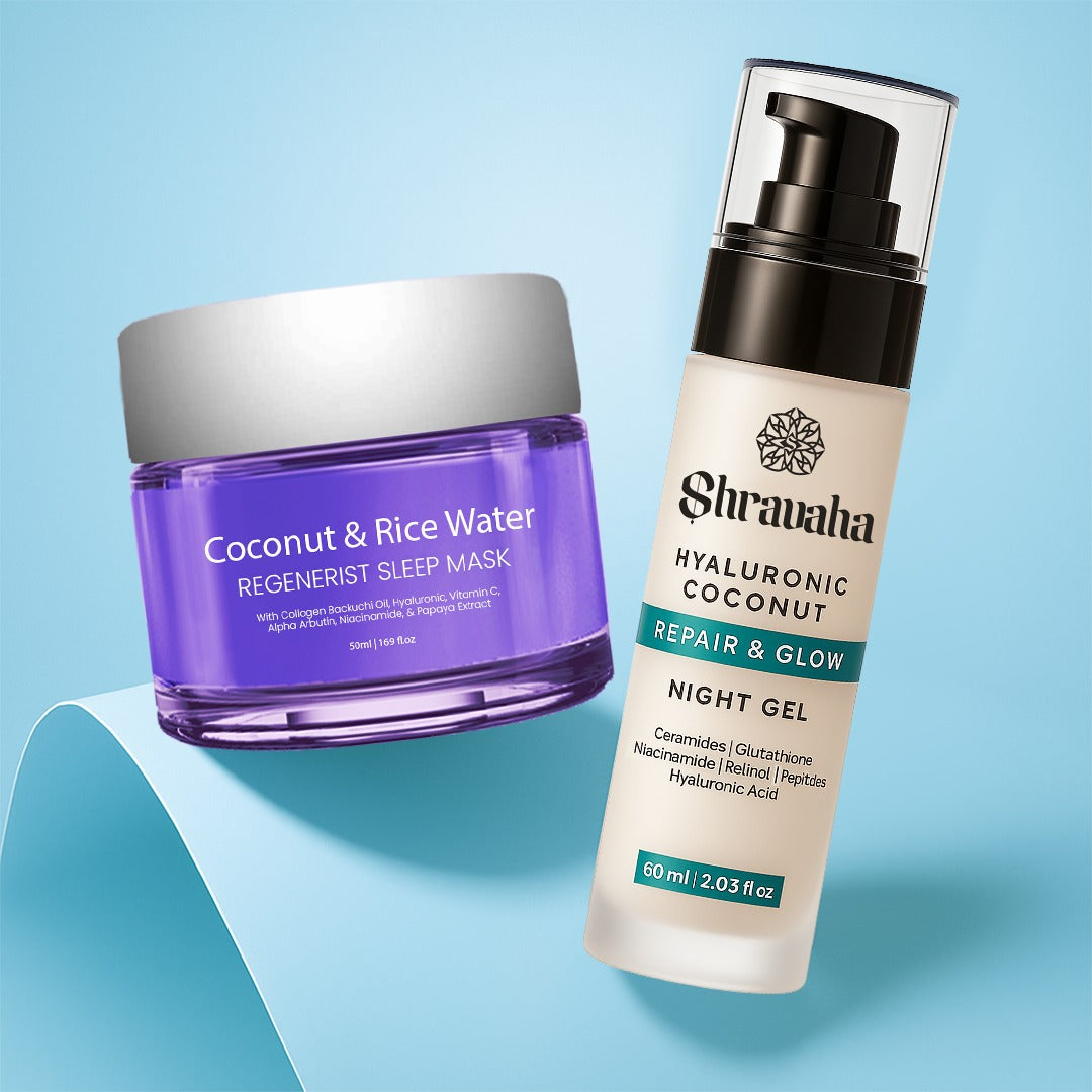 Shravaha Sleep Mask & Hyaluronic Coconut & Fermented Rice Water Night Gel - 110 ml