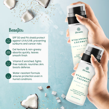 Hyaluronic Coconut Repair & Glow Night Gel Combo - (60& 60ml)