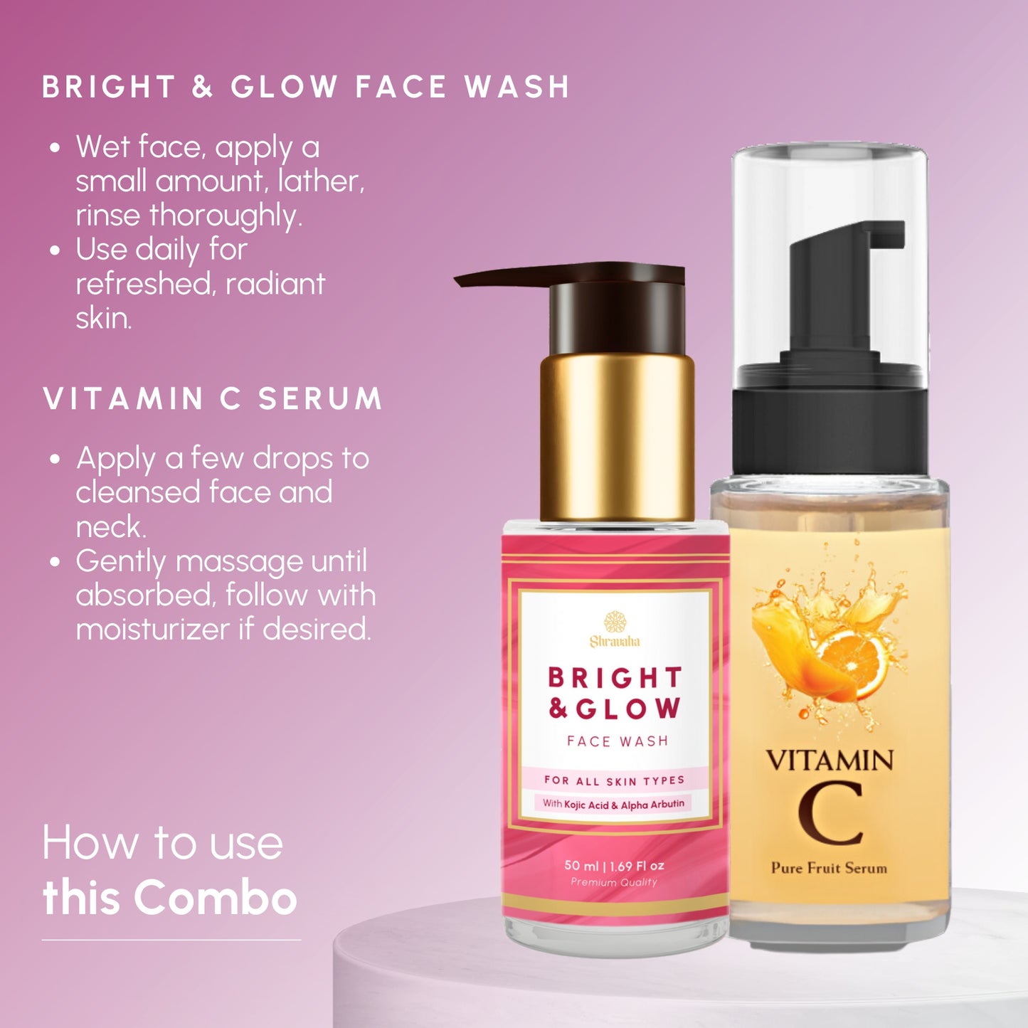 Vitamin C Serum & Bright & Glow Face Wash