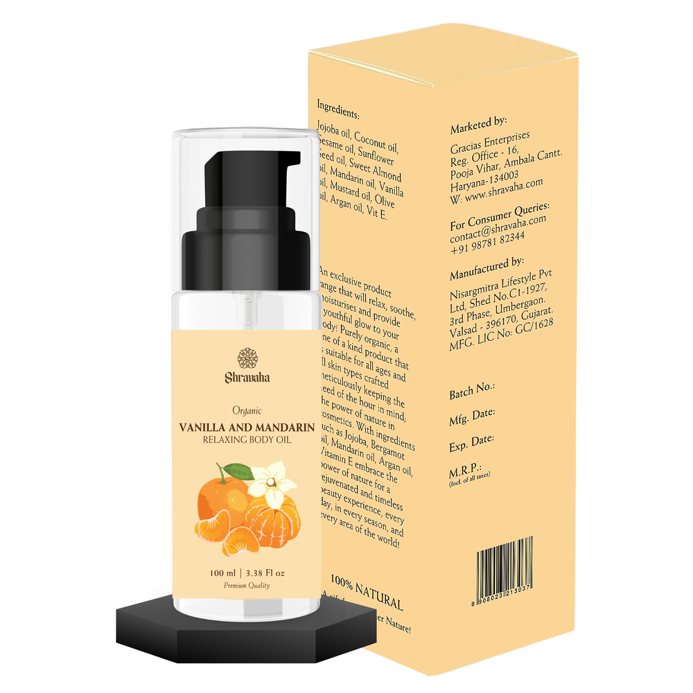 Organic Vanilla & Mandarin Relaxing Body Oil