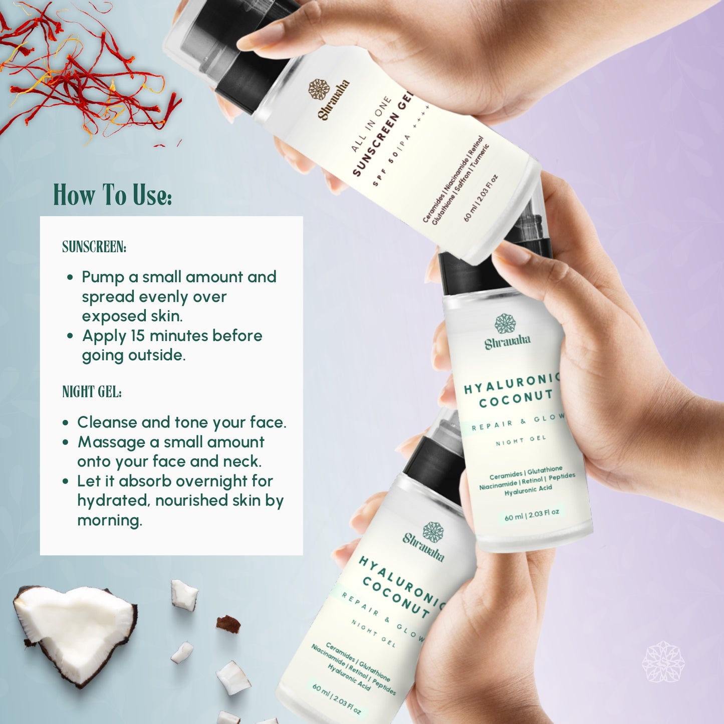 Night Gel & Ultra Glow Sleep Mask + Free Sunscreen - 170 ml