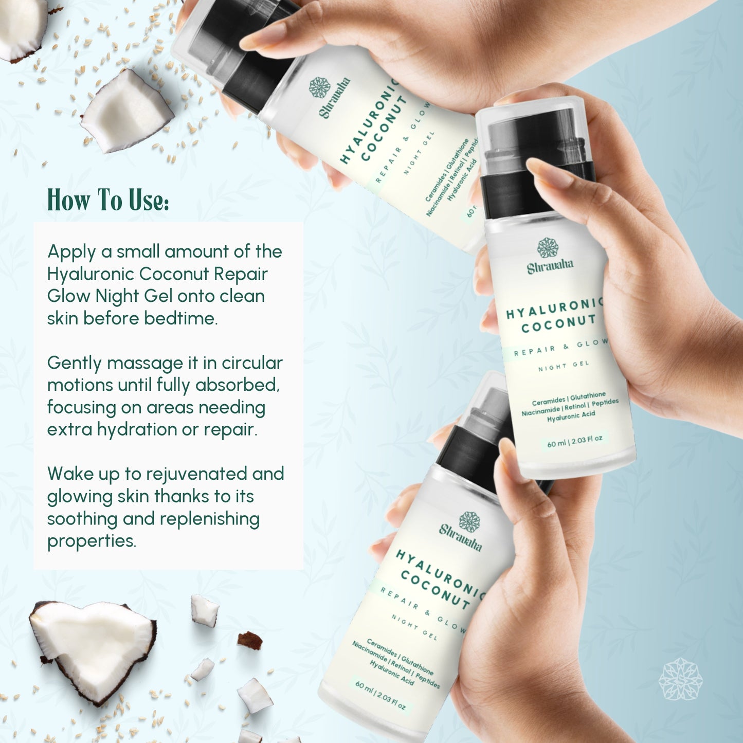 Hyaluronic Coconut & Rice Water Repair & Glow Night Gel  (Buy 3 @999)