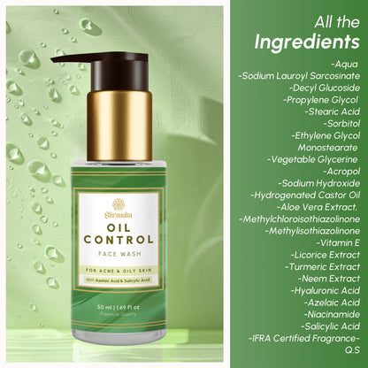 Oil Control Face Wash - For Acne & Oily Skin