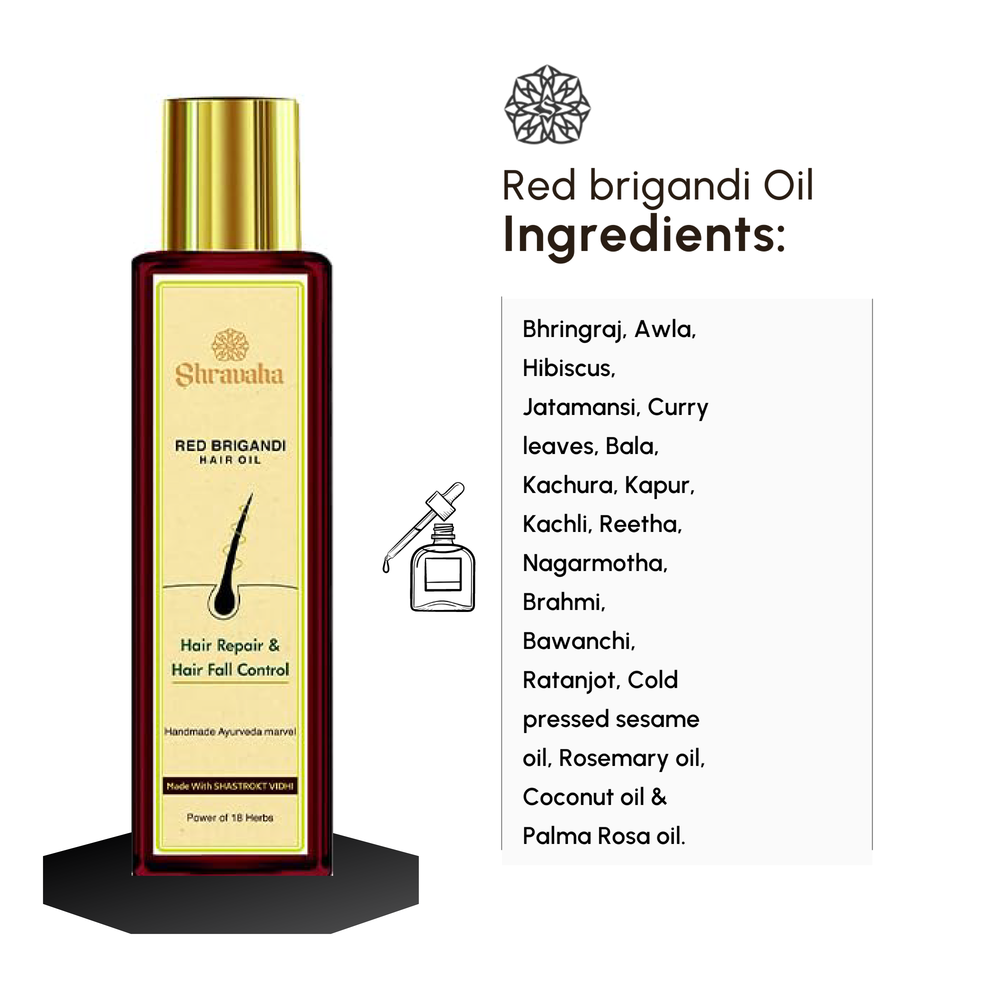 Ayurvedic Red Bringadi Anti Hair Fall Oil