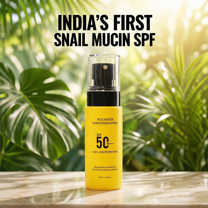 Rice Water Sunscreen Spray SPF 50 PA++++ - Snail Mucin, Glutathione, Mulberry Extract - 50 ml