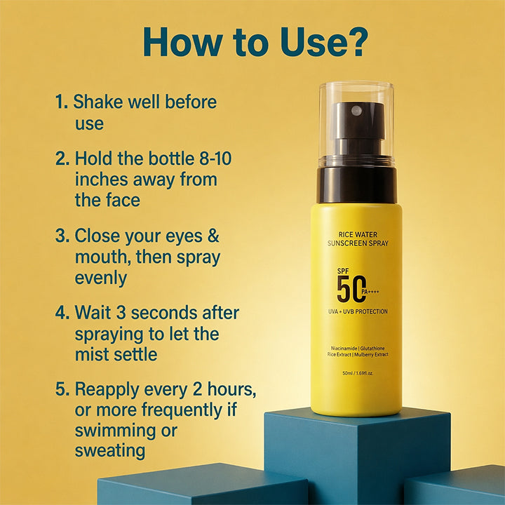 Rice Water Sunscreen Spray SPF 50 PA++++ - Snail Mucin, Glutathione, Mulberry Extract - 50 ml