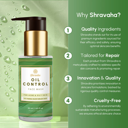 Oil Control Face Wash - For Acne & Oily Skin