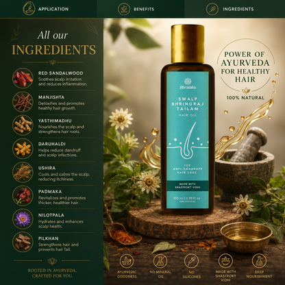Anti Dandruff Hair Oil -Swalp Bhringraj Ayurveda Miracle