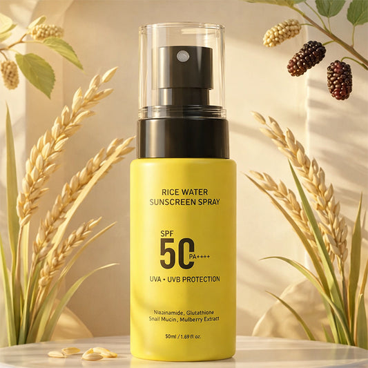 Rice Water Sunscreen Spray SPF 50 PA++++ - Snail Mucin, Glutathione, Mulberry Extract - 50 ml