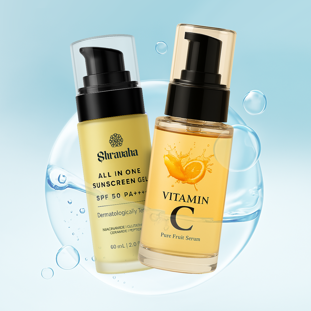 Sunscreen & Organic Vitamin C Serum Combo : (60&30ml)