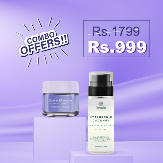Shravaha Sleep Mask & Hyaluronic Coconut & Fermented Rice Water Night Gel - 110 ml