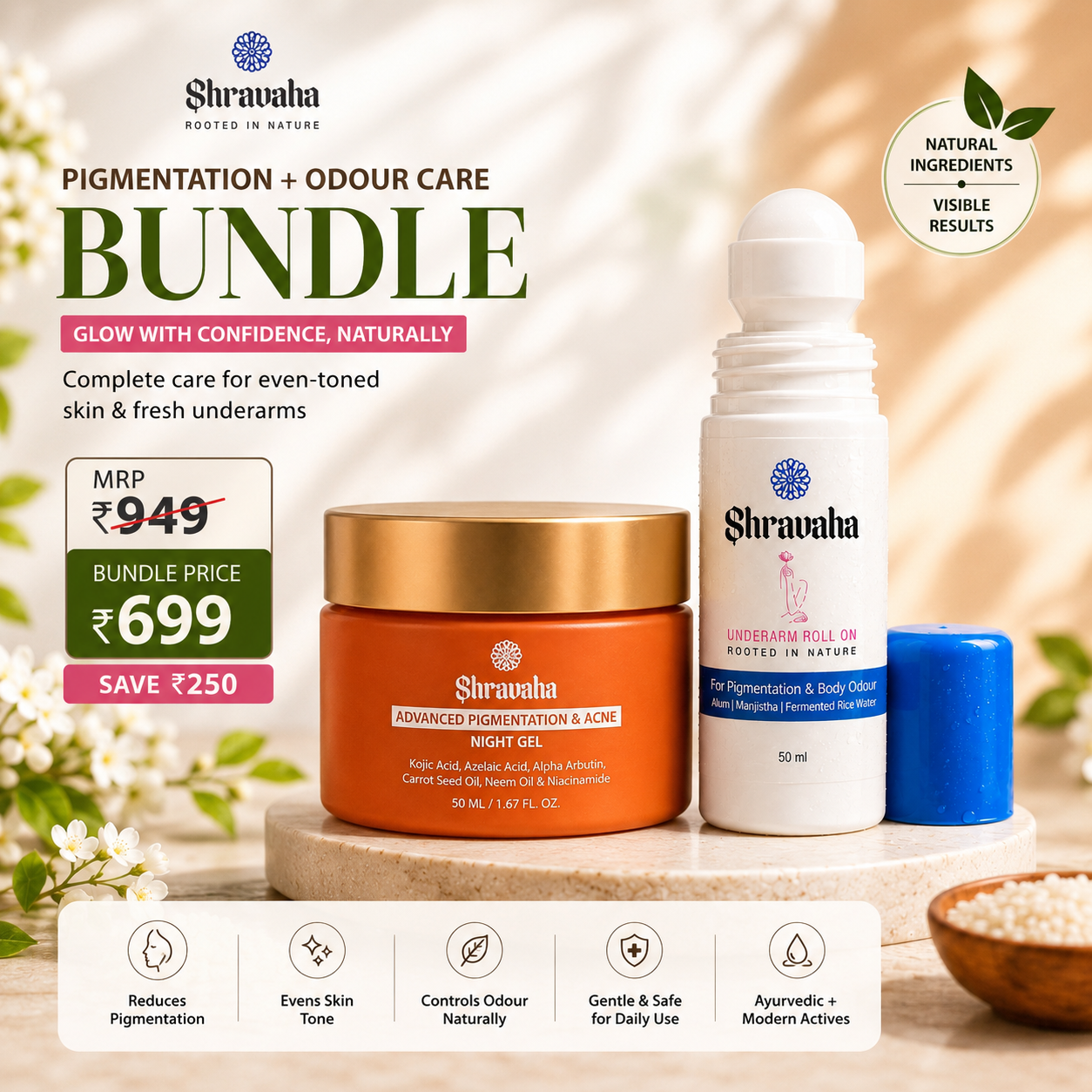 Pigmentation Combo for Face & Underarms  Combo  - 50 & 50 ml